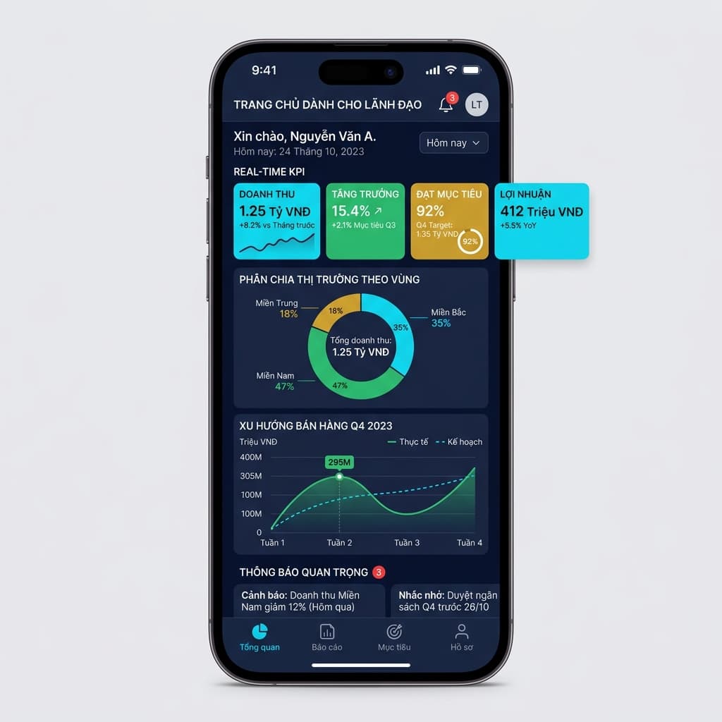 HQSOFT Executive 360 — KPI dashboard cho lãnh đạo