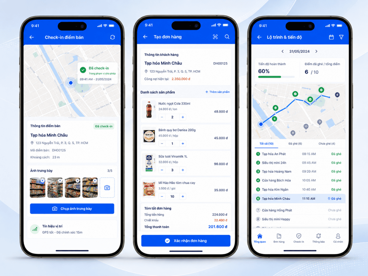 HQSOFT SFA — ứng dụng đi tuyến cho Salesman